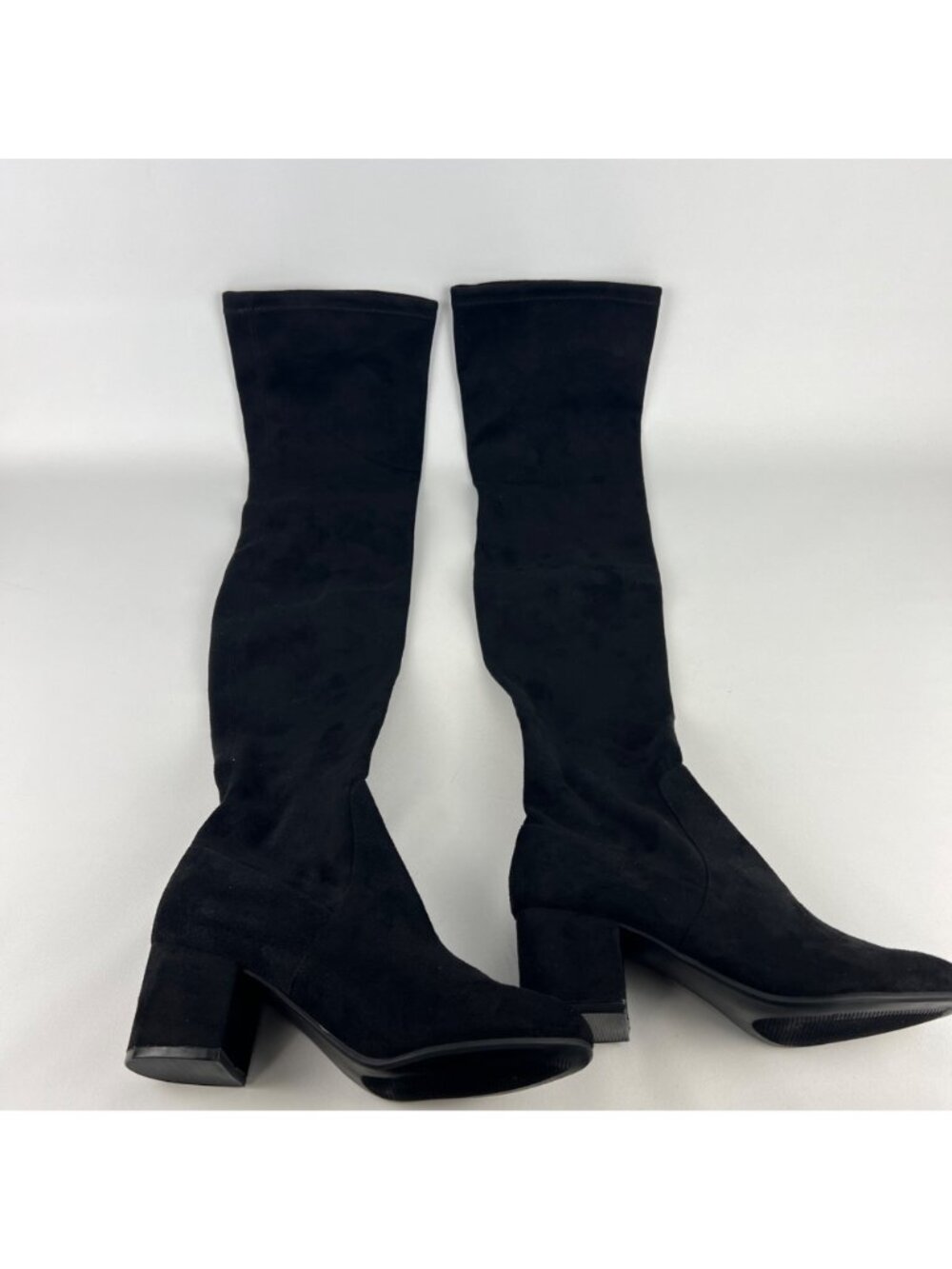 Steve Madden Womens Isaac Black Faux Suede Over the Knee Boots Block Heel size 6 - Picture 8 of 13